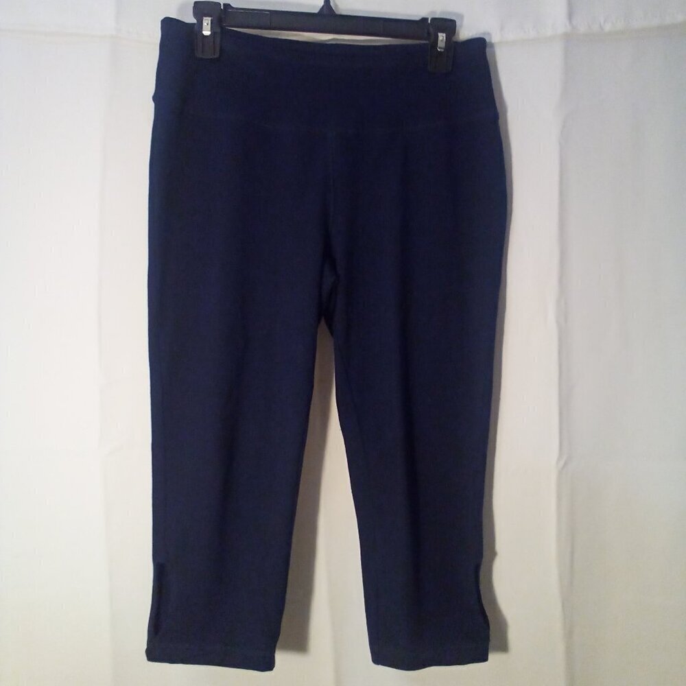 T by Talbots Legging Capri Women S Active Athletic Zip Pocket Blue